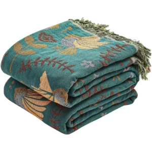 Boho Throw Blanket, 100% Cotton Ultra Soft 50x60