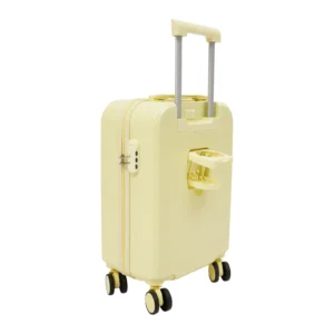 20" Light Yellow Carry On Luggage Rolling Suitcase