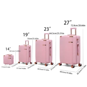 4pcs Hard Suitcases Set, 360 ° Dual Rotating Four-wheel , Password Lock, Lightweight Universal Wheel Luggage, 14"19"23"27 Inch - Thumbnail Image 4