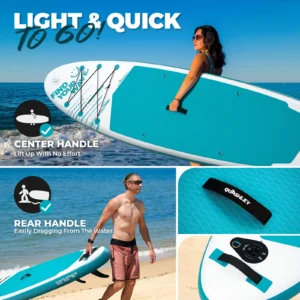 305*81*15cm Inflatable Paddle Board for Adults & Youth with Adjustable Paddle, Backpack & Hand Pump - Thumbnail Image 5