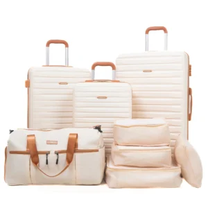 8-Piece Suitcases with Double Spinner Wheels ,ABS Hard Case w/TSA Lock, Duffle Bag