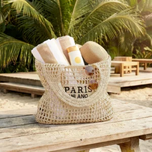 Straw Beach Bag - Thumbnail Image 5