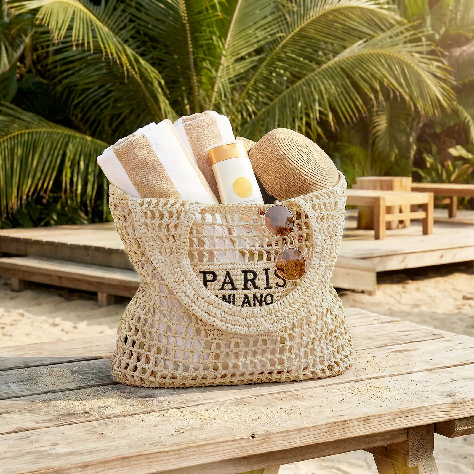 Straw Beach Bag - Image 5