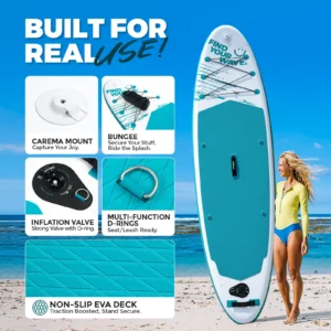 305*81*15cm Inflatable Paddle Board for Adults & Youth with Adjustable Paddle, Backpack & Hand Pump - Thumbnail Image 2