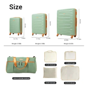 8-Piece Suitcases with Double Spinner Wheels ,ABS Hard Case w/TSA Lock, Duffle Bag - Thumbnail Image 6
