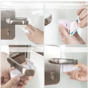 Child Safe Door Lock. 180* Rotating, Self Adhesive - Thumbnail Image 4