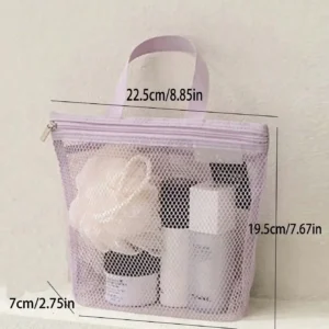 1pc Lightweight Mesh Shower Bag Travel Cosmetic Bag