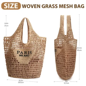 Straw Beach Bag - Thumbnail Image 2