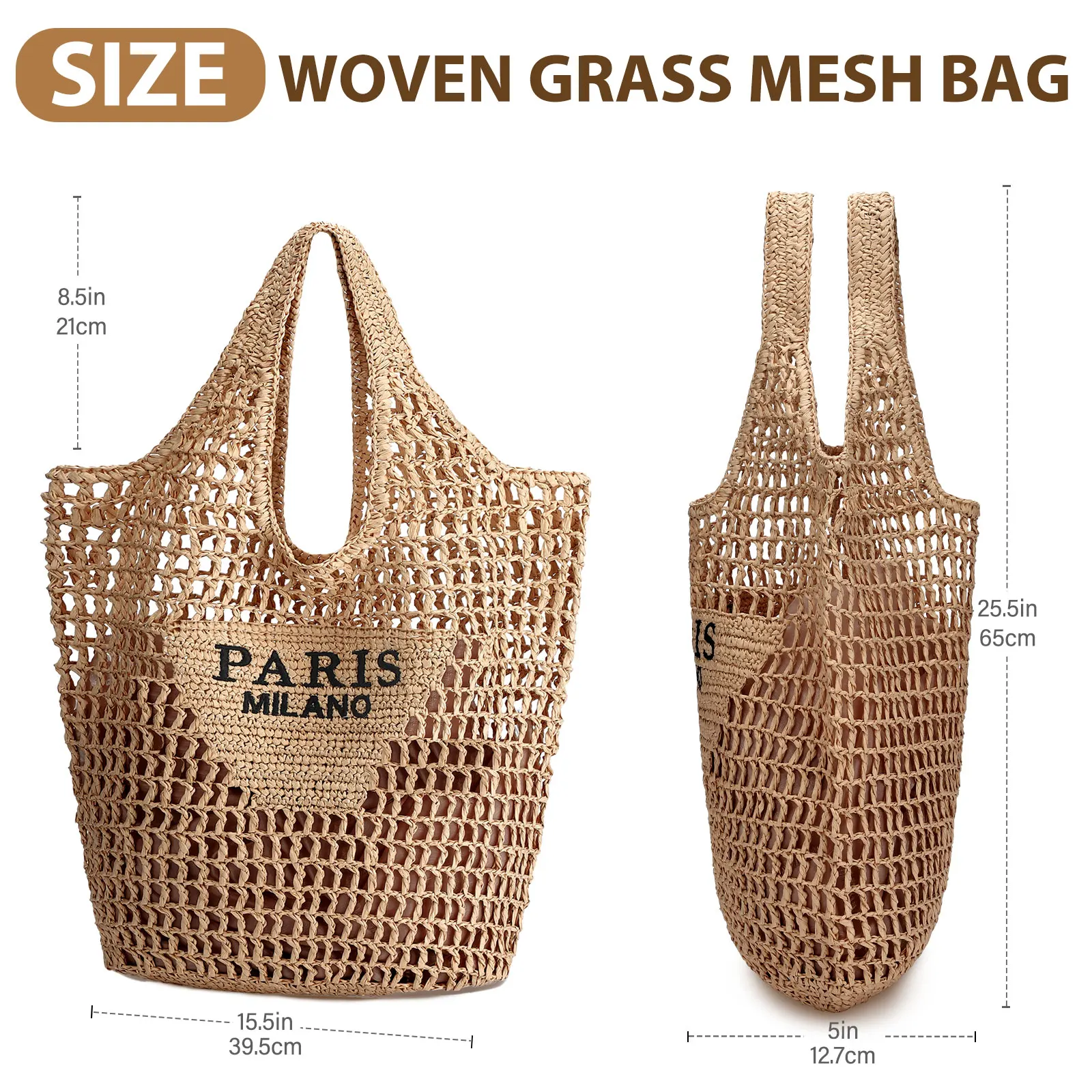 Straw Beach Bag - Image 2