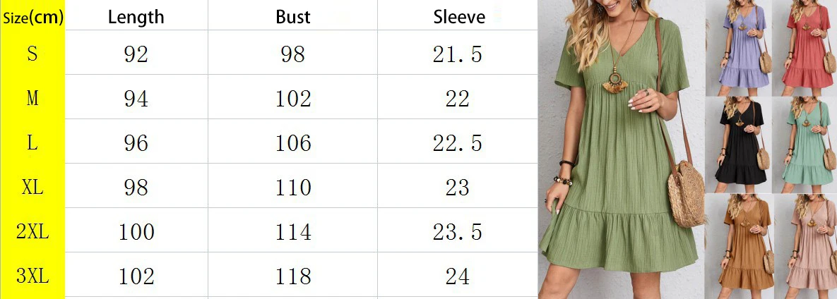 Vintage Solid Elegant Women Dress Casual V-Neck - Image 9