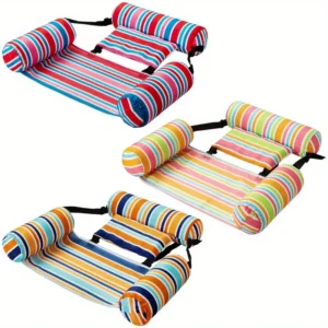 3 Pack Inflatable Pool Float Loungers, Striped