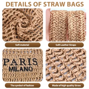 Straw Beach Bag - Thumbnail Image 4