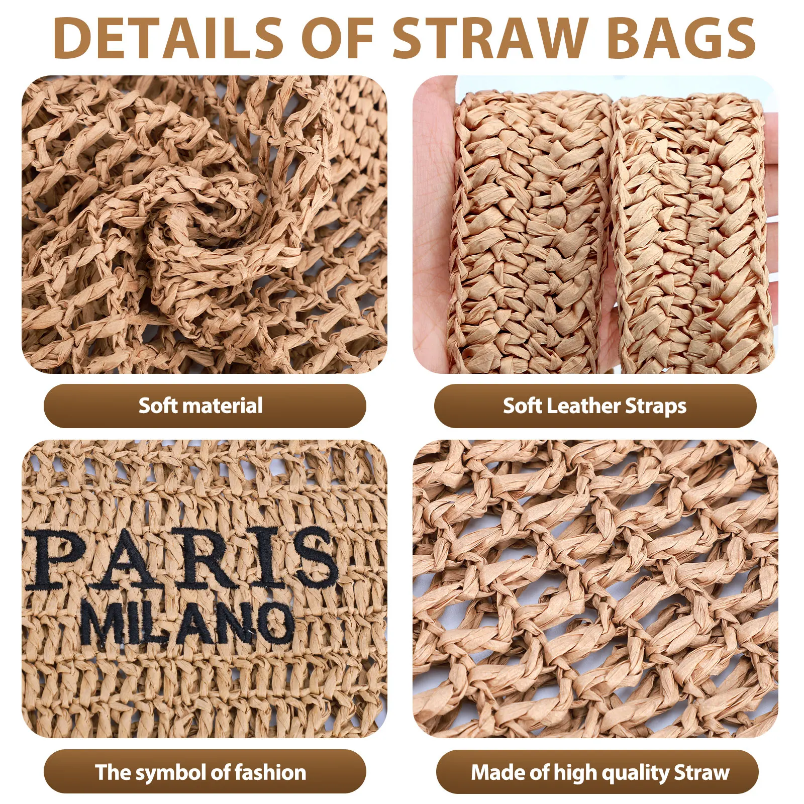Straw Beach Bag - Image 4