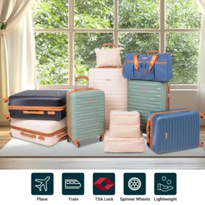 8-Piece Suitcases with Double Spinner Wheels ,ABS Hard Case w/TSA Lock, Duffle Bag - Thumbnail Image 5