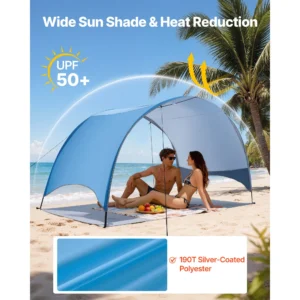 Beach Tent Sun Shelter for 3/4 Person UPF 50+ Protection Portable - Thumbnail Image 2