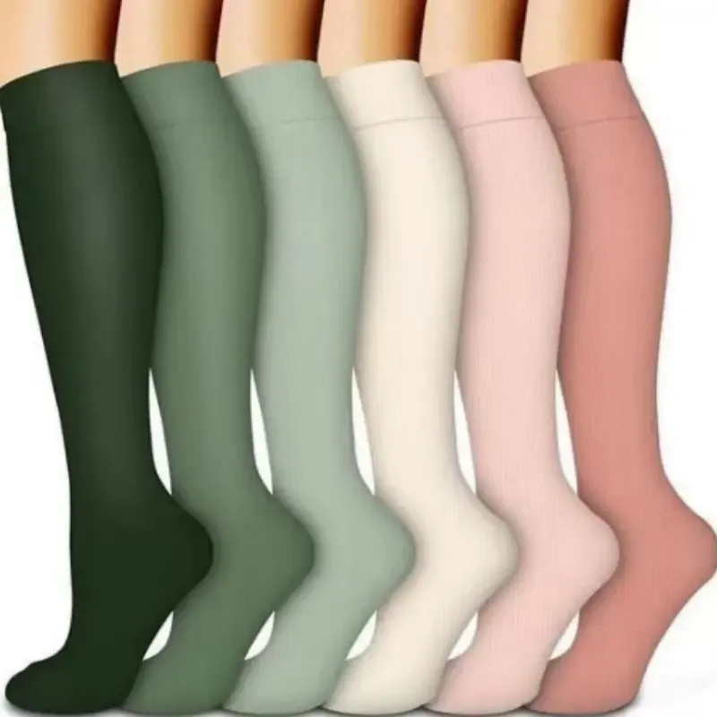 6 Pairs Multicolor Compression Socks, Unisex - Image 20
