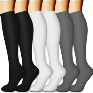 6 Pairs Multicolor Compression Socks, Unisex - Thumbnail Image 11