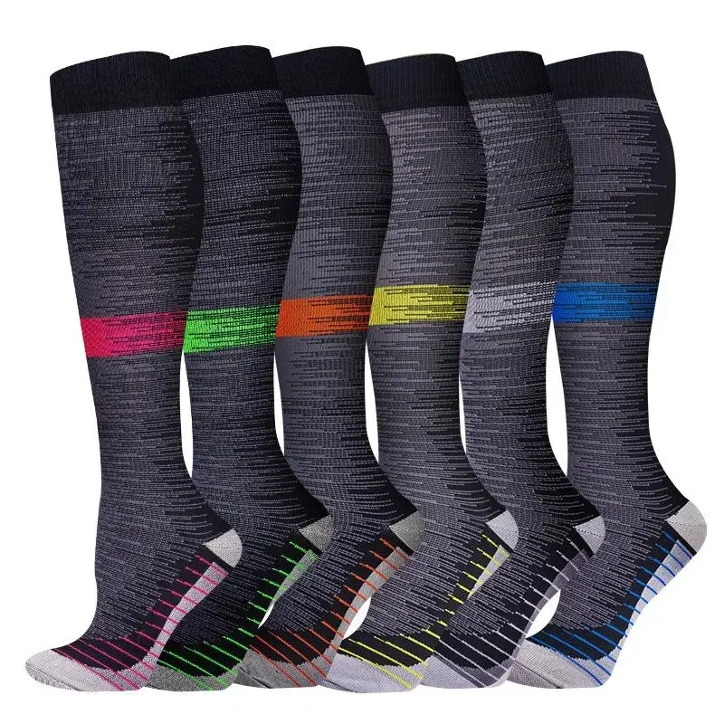 6 Pairs Multicolor Compression Socks, Unisex - Image 7