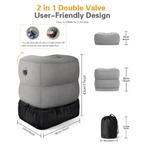 Inflatable Foot Rest, Toddler Airplane Bed. Adj. Height - Thumbnail Image 4
