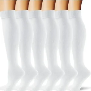 6 Pairs Multicolor Compression Socks, Unisex - Thumbnail Image 15