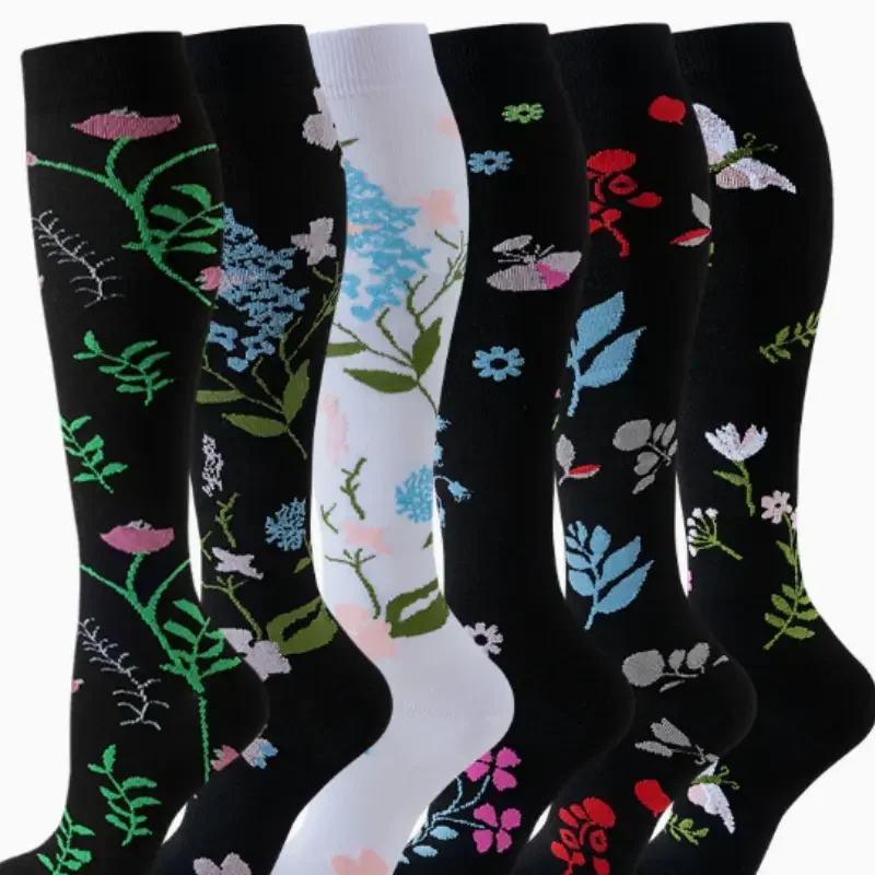 6 Pairs Multicolor Compression Socks, Unisex - Image 8
