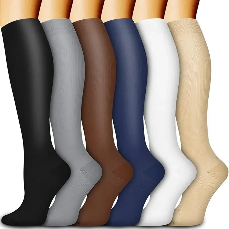 6 Pairs Multicolor Compression Socks, Unisex - Image 2