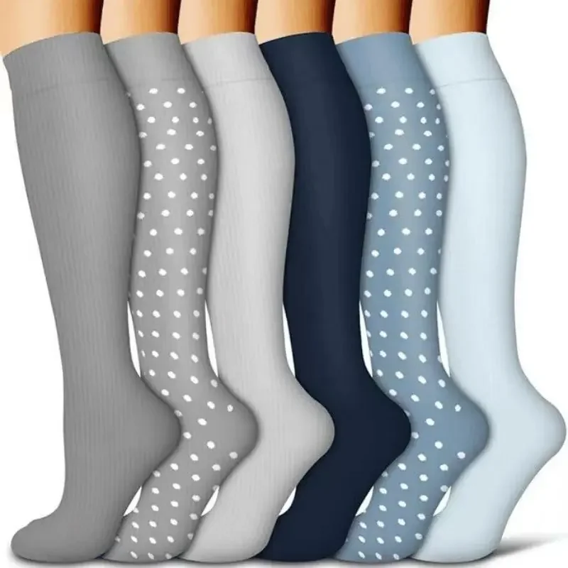 6 Pairs Multicolor Compression Socks, Unisex - Image 22