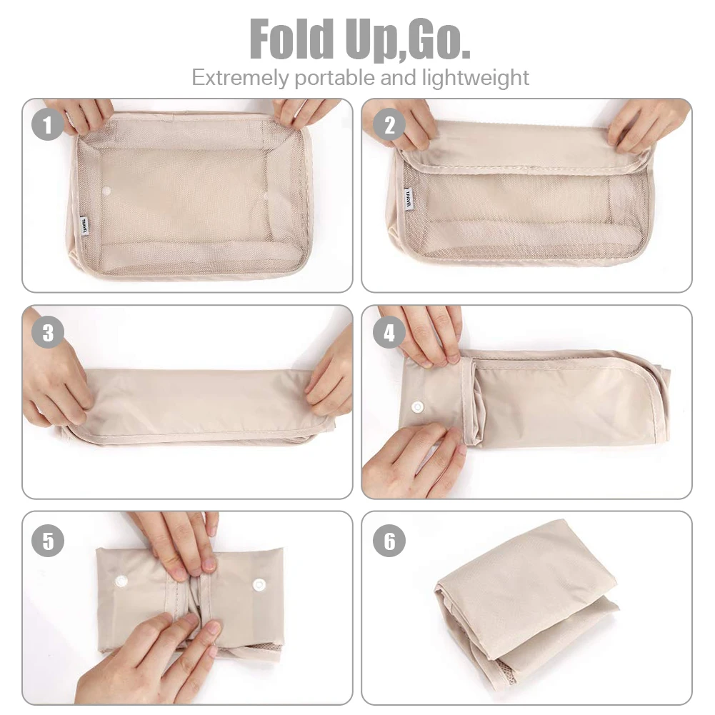 8 Pcs Packing Cubes Waterproof Travel Storage w/ Zipper - Image 4