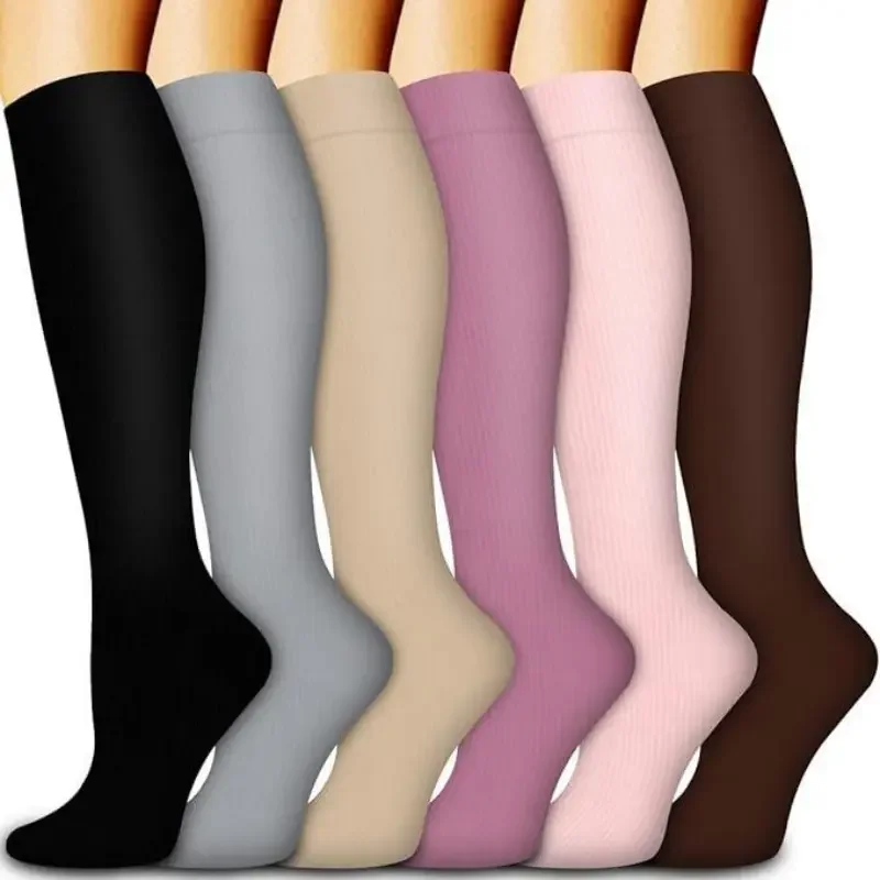 6 Pairs Multicolor Compression Socks, Unisex - Image 23