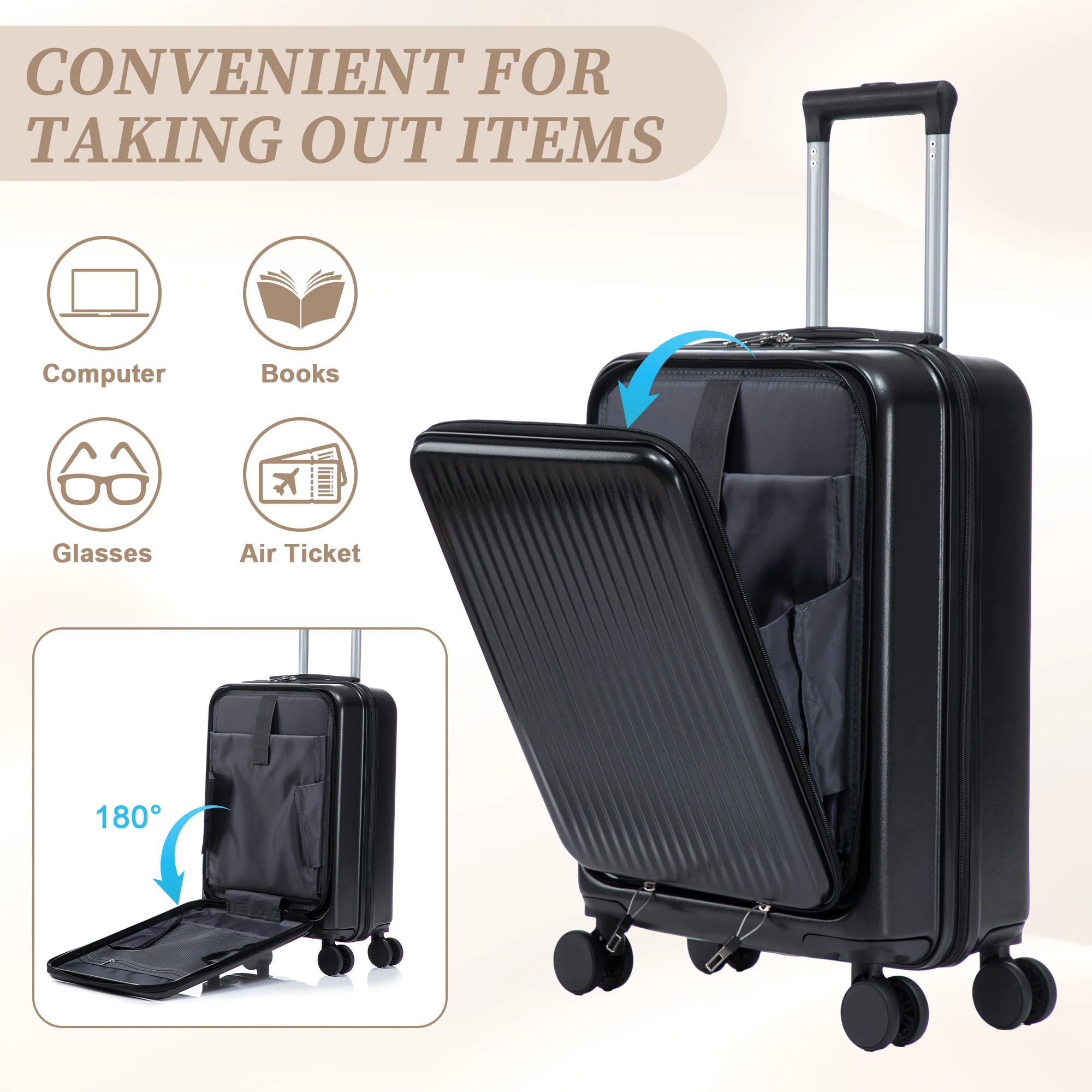 14"/20" Set ABS Spinner Wheel Luggage - Image 8