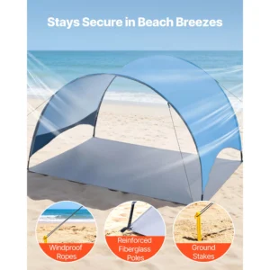 Beach Tent Sun Shelter for 3/4 Person UPF 50+ Protection Portable - Thumbnail Image 5