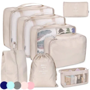 8 Pcs Packing Cubes Waterproof Travel Storage w/ Zipper