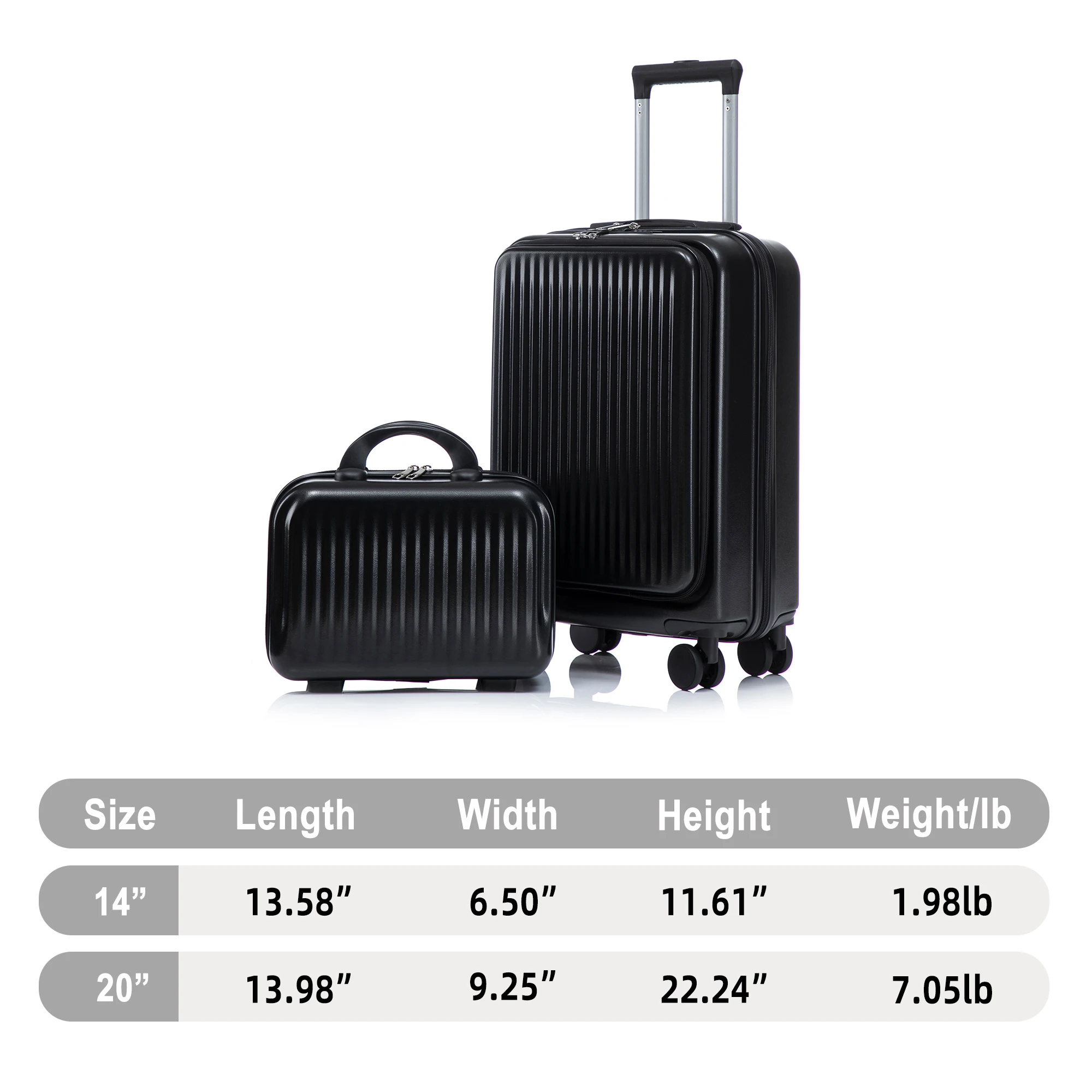 14"/20" Set ABS Spinner Wheel Luggage - Image 10