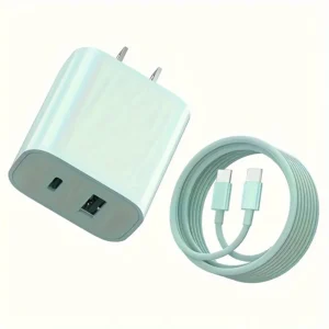 20W USB C fast Charger, Dual Port Adapter w/ 6FT Cable - Thumbnail Image 6