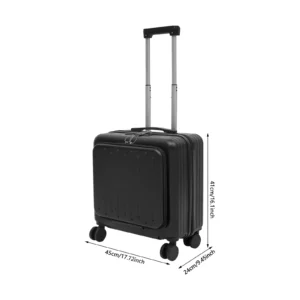 18 Inch Box Suitcase W/Opening Front Compartment - Thumbnail Image 4