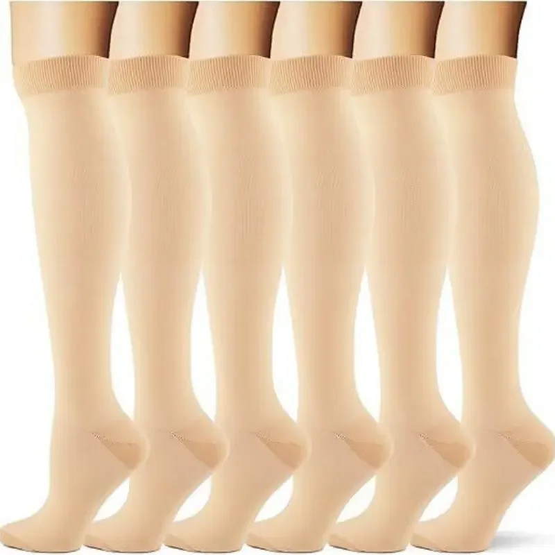 6 Pairs Multicolor Compression Socks, Unisex - Image 12
