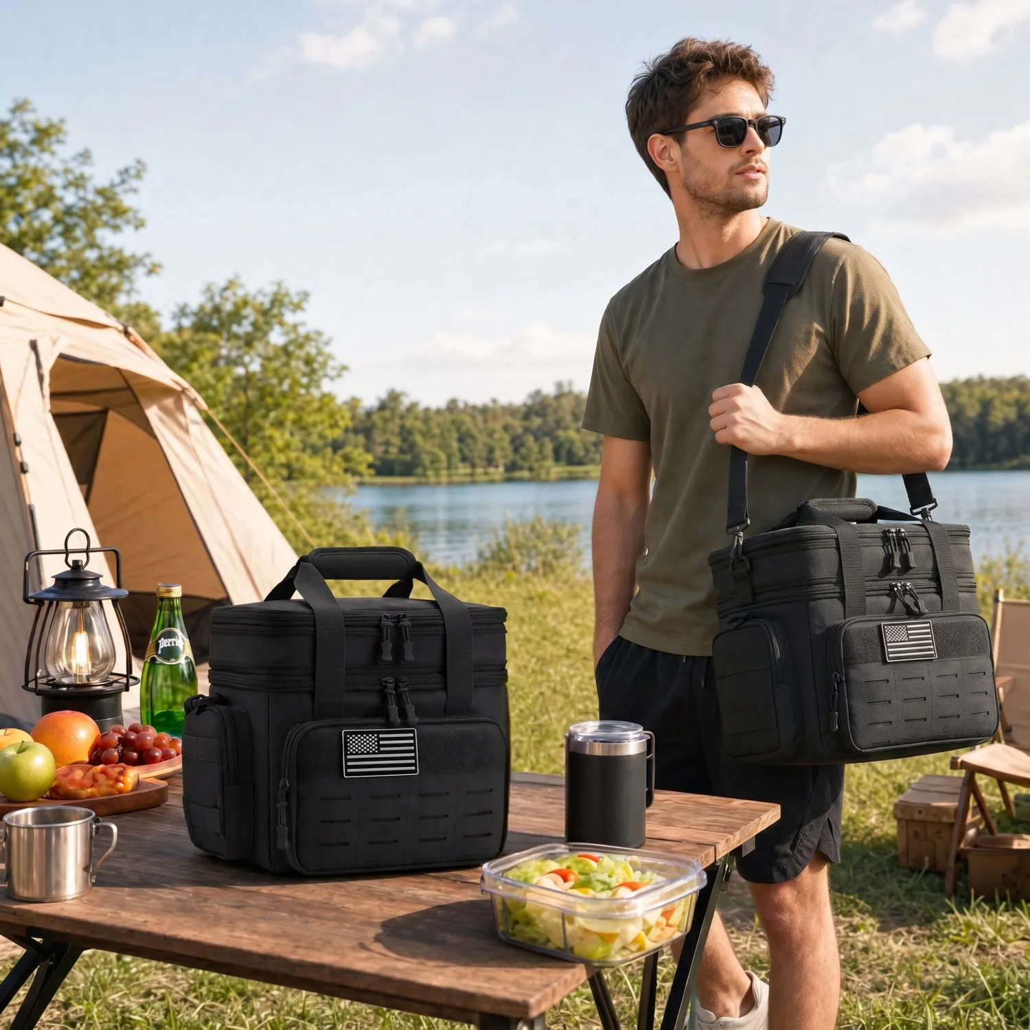 Insulated Picnic Cooler Bag 18L Tactical Expandable Leakproof Thermal Bag - Image 3