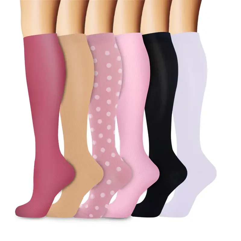 6 Pairs Multicolor Compression Socks, Unisex - Image 18