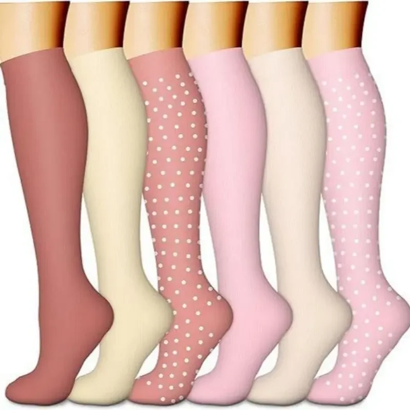 6 Pairs Multicolor Compression Socks, Unisex - Image 9