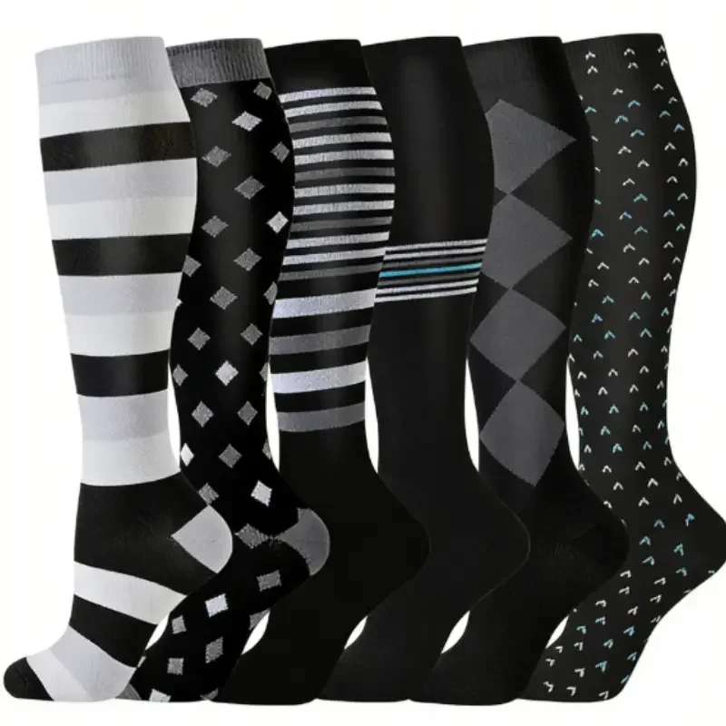 6 Pairs Multicolor Compression Socks, Unisex - Image 16