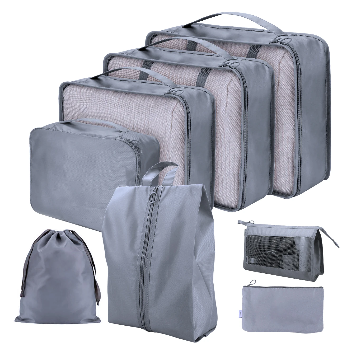 8 Pcs Packing Cubes Waterproof Travel Storage w/ Zipper - Image 6