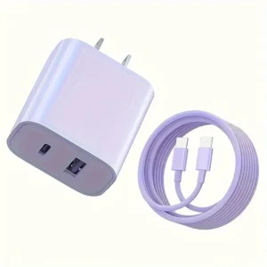 20W USB C fast Charger, Dual Port Adapter w/ 6FT Cable - Thumbnail Image 4