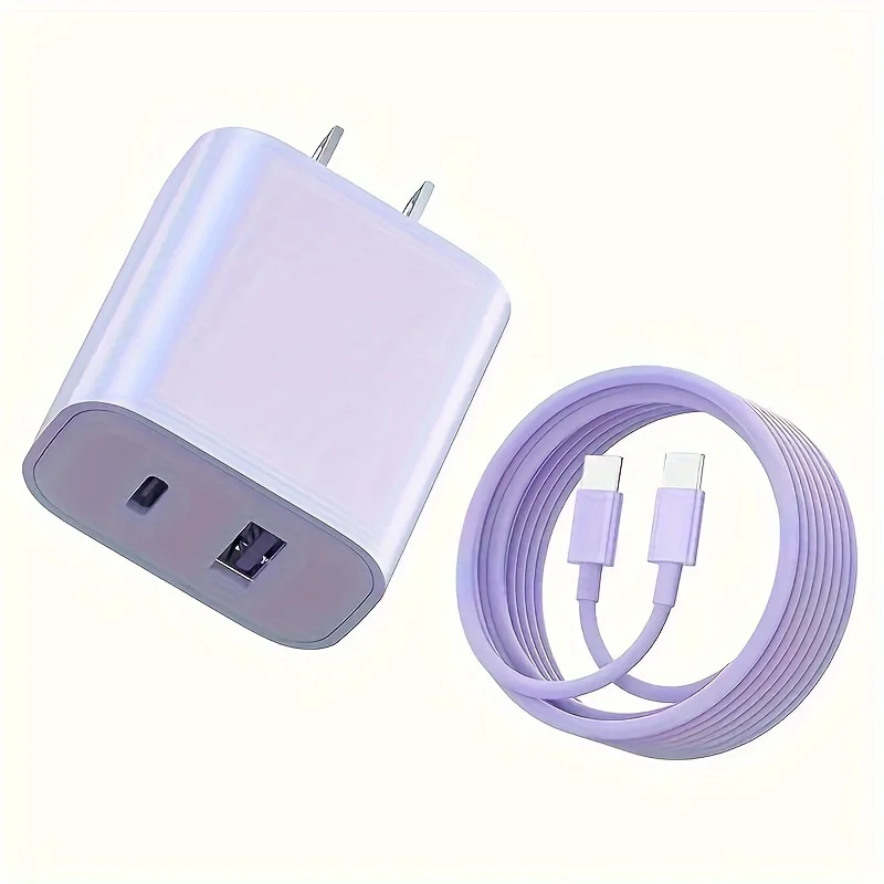20W USB C fast Charger, Dual Port Adapter w/ 6FT Cable - Image 4