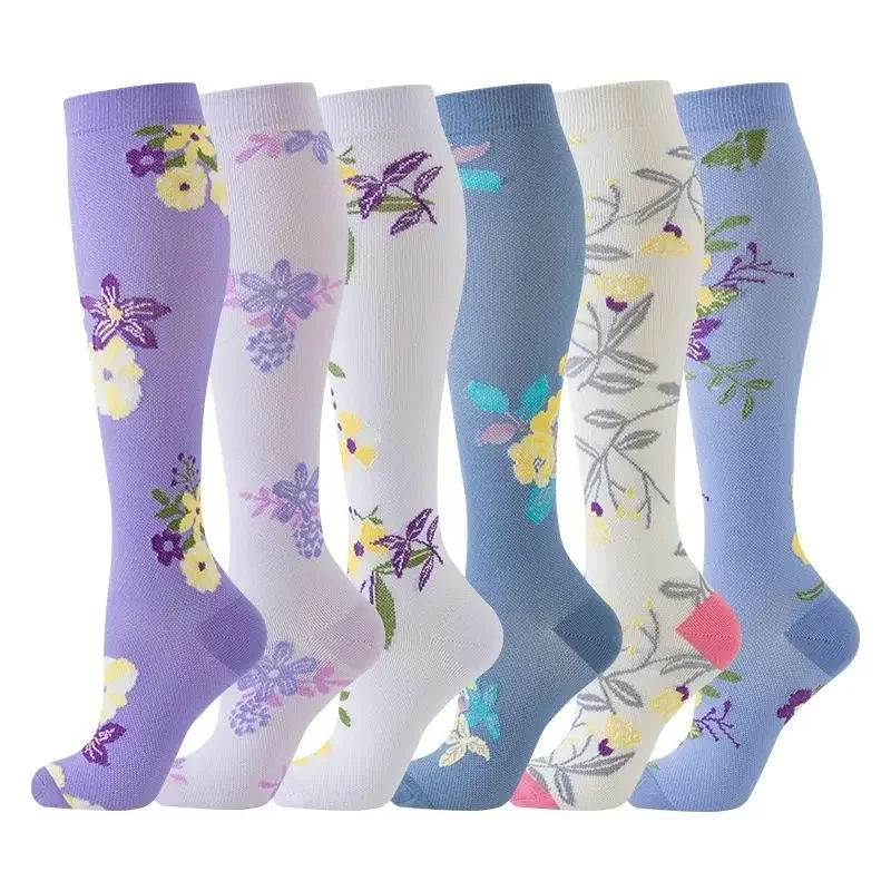 6 Pairs Multicolor Compression Socks, Unisex - Image 21