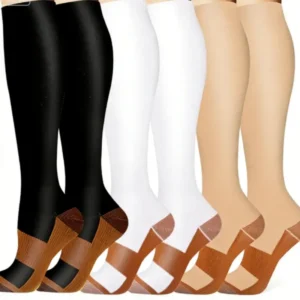 6 Pairs Multicolor Compression Socks, Unisex - Thumbnail Image 13