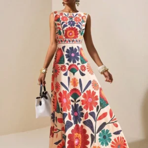 Floral Embroidery Maxi Dress - Thumbnail Image 2