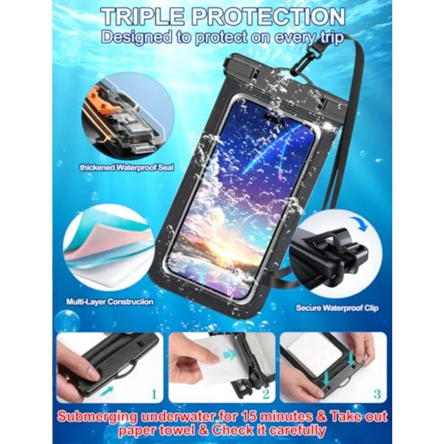 5 Pack Waterproof Phone Pouch, Cell Phone Case. - Image 4