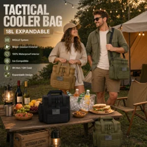 Insulated Picnic Cooler Bag 18L Tactical Expandable Leakproof Thermal Bag - Thumbnail Image 2